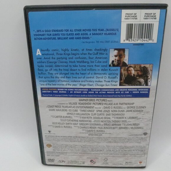 Three Kings DVD 1999 George Cooney Mark Wahlberg Ice Cube - Picture 2 of 3